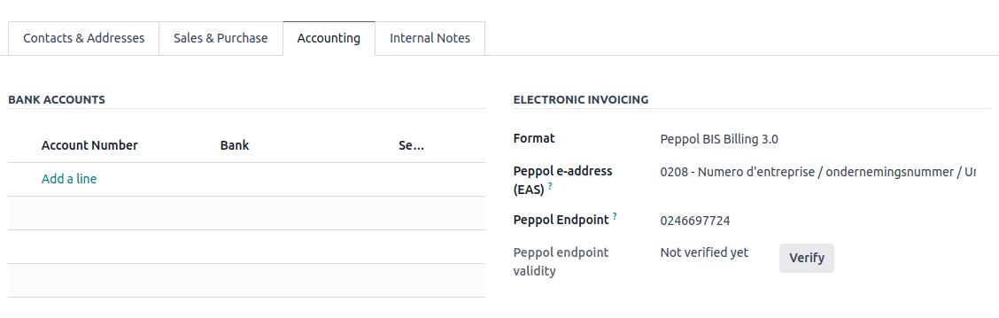"Screenshot of electronic invoices in Odoo"